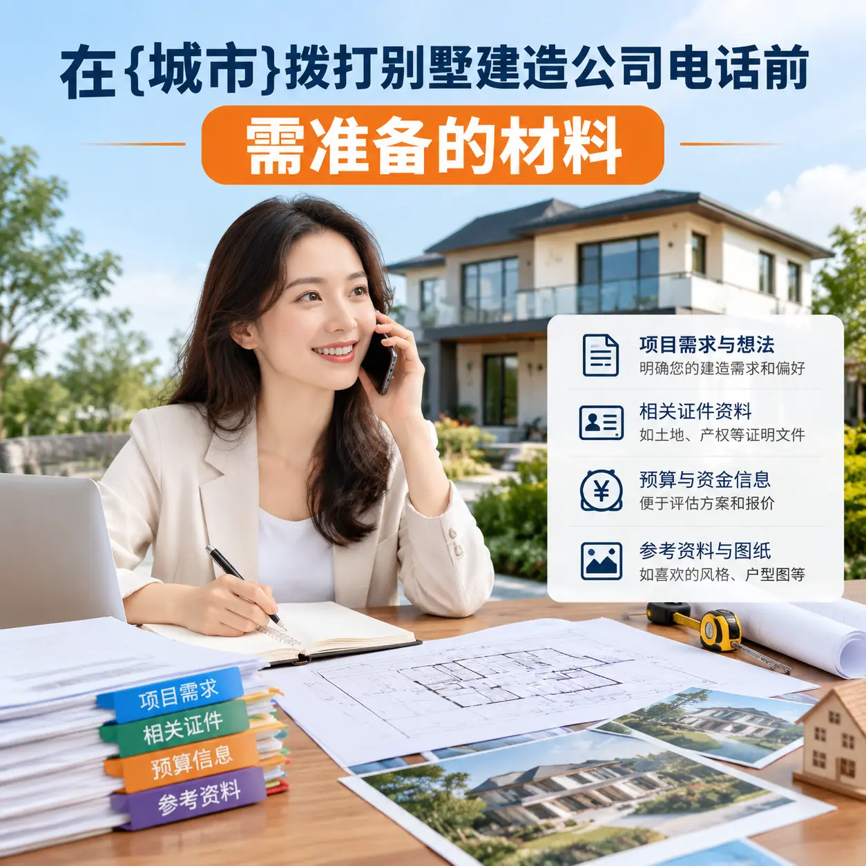 在从江拨打别墅建造公司电话前需准备的材料